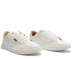 Tênis Casual Branco E Dourado