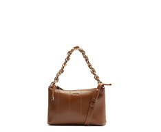 Bolsa Tiracolo Pequena Corrente Cordão Marrom