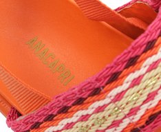 Sandália Papete Laranja e Rosa Natural