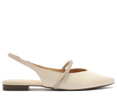 Sapatilha Slingback Tira Glam Branca