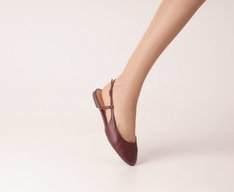 Sapatilha Slingback Bico Quadrado Basic Roxo