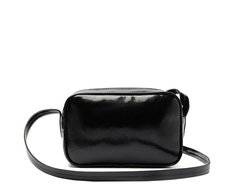 Bolsa Tiracolo Média Fecho Duplo Zíper Preta