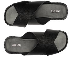 Rasteira Tiras Cruzadas Comfy Preta