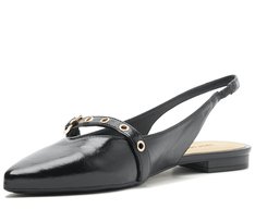 Sapatilha Slingback Tira Única Fivela Preta