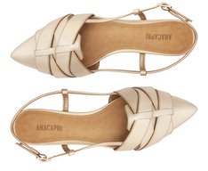 Sapatilha Slingback Trama Dourada