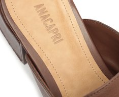 Mule Salto Bloco Loafer Marrom
