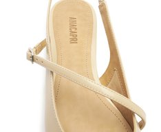 Sapatilha Slingback Fivela Dupla Branca
