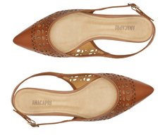 Sapatilha Slingback Perfuros Marrom
