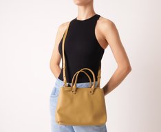 Bolsa Tote Média Divisórias Bege
