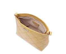 Bolsa Tiracolo Média Matelassê Triangular Dourada