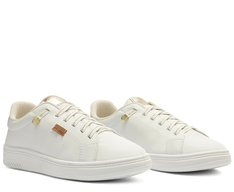 Tênis Básico Branco e Dourado
