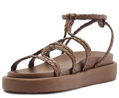 Papete Gladiadora Tiras Boho Marrom