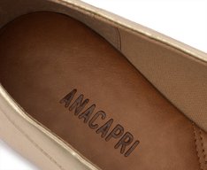 Mocassim Laço Bico Quadrado Dourado