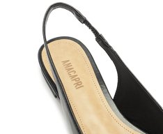 Sapatilha Slingback Tira Única Fivela Preta