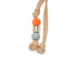 Bolsa Tiracolo Pequena Bag Charm Missangas Bege
