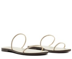Rasteira Tiras Finas Glam Dourada