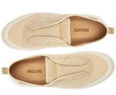 Tênis Slip On Elástico Sola Alta Bege