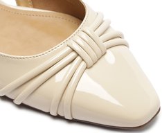 Sapatilha Slingback Tiras Verniz Branca