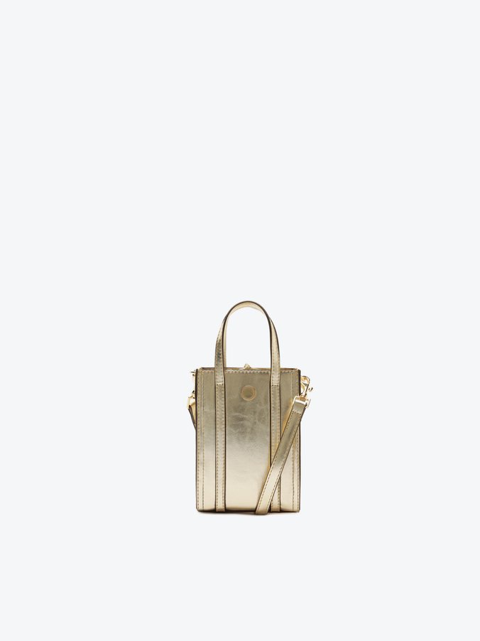 Bolsa Tiracolo Pequena Phone Dourada