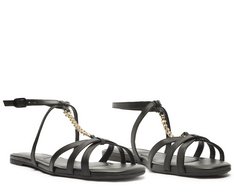 Sandália Preta Corrente Centralizada