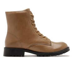 Bota Coturno Couro Marrom