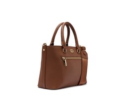 Bolsa Tote Média Zíper Marrom