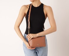 Bolsa Tiracolo Pequena Floater Corrente Marrom