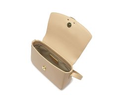 Bolsa Tiracolo Pequena Detalhe Metálico Bege