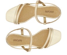 Sandália Salto Bloco Ivory Dourada