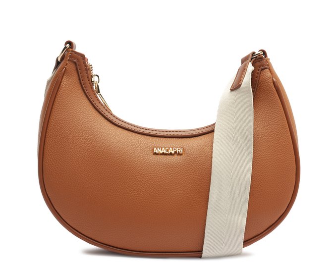 Bolsa Tiracolo Média Floater Gorgurão Marrom