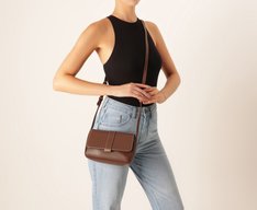 Bolsa Tiracolo Média Tressê Veneta Marrom