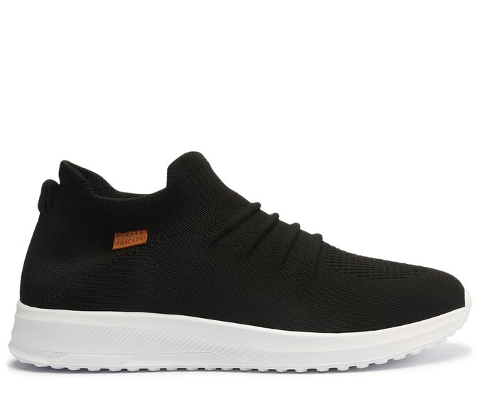 Slip On Preto Knit Franzido