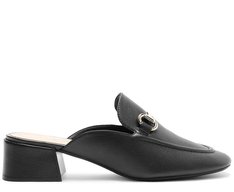 Mule Salto Bloco Loafer Preta