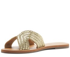 Rasteira Glam Strass Dourada
