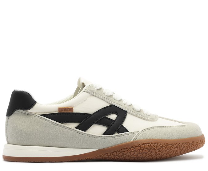 Tênis Casual Retro com Solado de Borracha Cinza