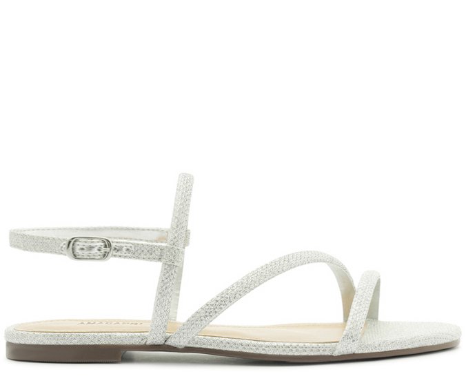 Rasteira Textura Glam Prata