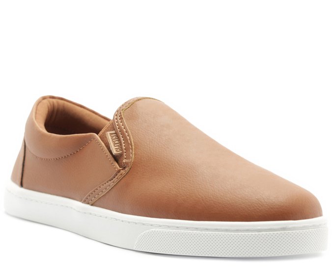 Tênis Slip On Slim Elástico Marrom