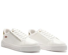 Tênis Strass Branco E Dourado