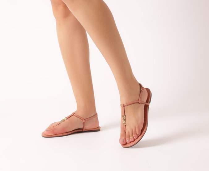 Rasteira Slim Metal A Rosa