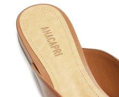 Mule Bico Fino Tiras Marrom