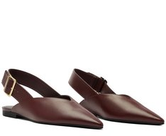 Sapatilha Slingback Bico Fino Fivela Roxa