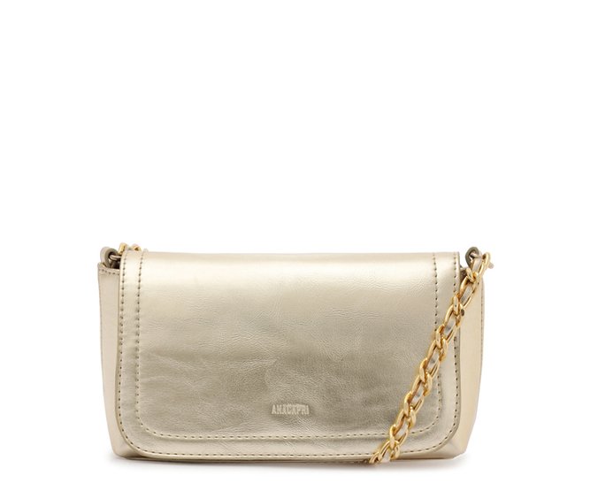 Bolsa Tiracolo Pequena Casual Dourada