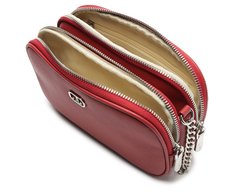 Bolsa Tiracolo Média Divisórias Metal Vermelha