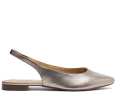 Sapatilha Slingback Bico Fino Prateada