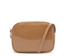 Bolsa Tiracolo Pequena Lisa Verniz Marrom