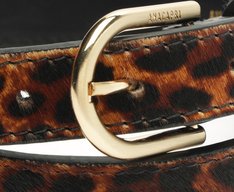 Cinto Fino Fivela Metálica Valentina Couro Animal Print
