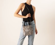 Bolsa Tote Média Madri Chaveiro Animal Print Zebra