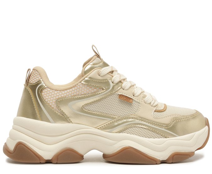 Tênis Robusto Alexa Detalhes Dourado