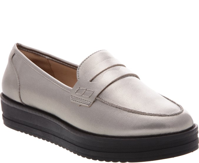 Mocassim Flatform Prata Velho | Anacapri