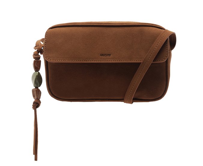 Bolsa Tiracolo Média Pedrarias Marrom